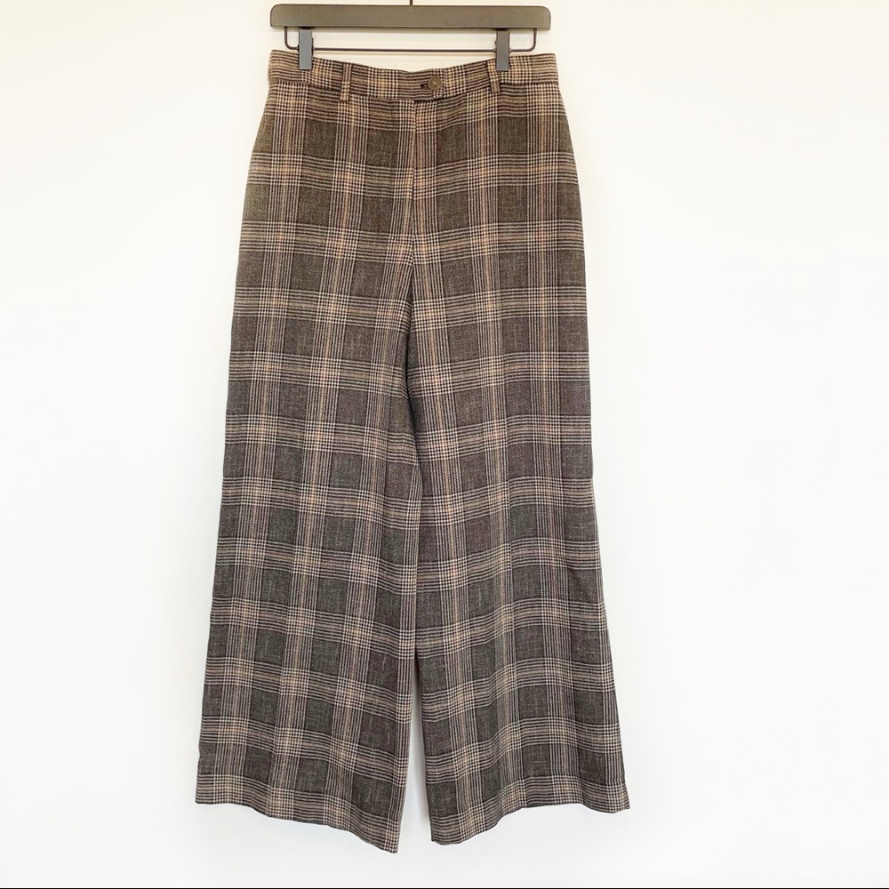 Vintage Acne Studios Plaid Wide Leg Wool Trouser Pants Size 38 US Size 6 Medium